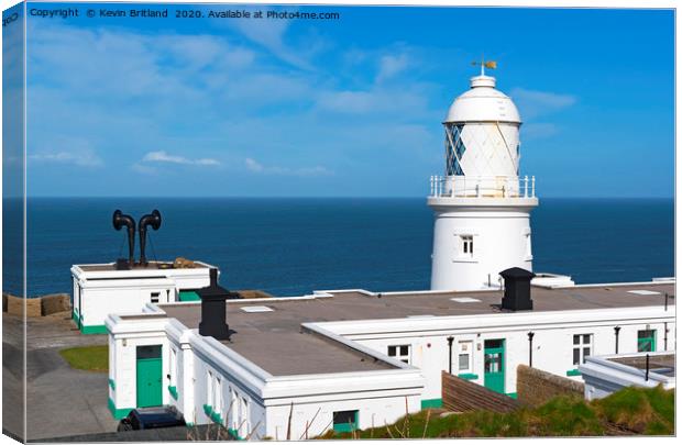 pendeen lighthouse cornwall Canvas Print by Kevin Britland