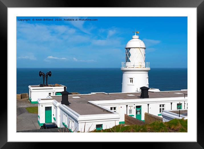 pendeen lighthouse cornwall Framed Mounted Print by Kevin Britland