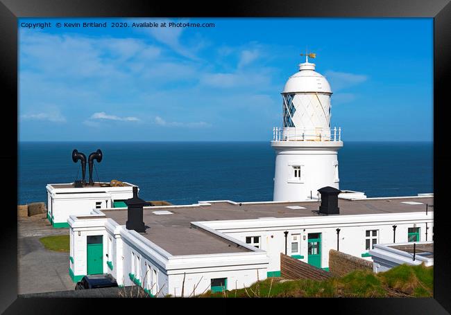 pendeen lighthouse cornwall Framed Print by Kevin Britland