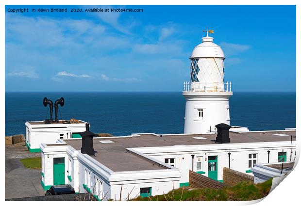 pendeen lighthouse cornwall Print by Kevin Britland