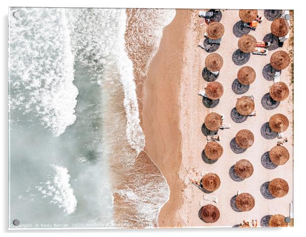 Aerial Beach Umbrellas, Ocean Beach Photography Acrylic by Radu Bercan