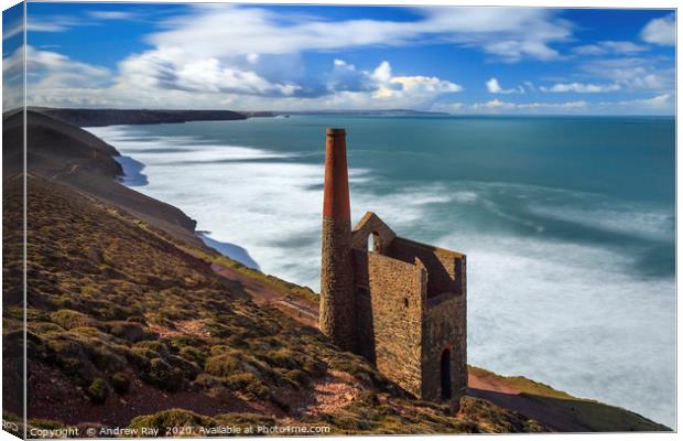 Engine house view (Wheal Coates) Canvas Print by Andrew Ray