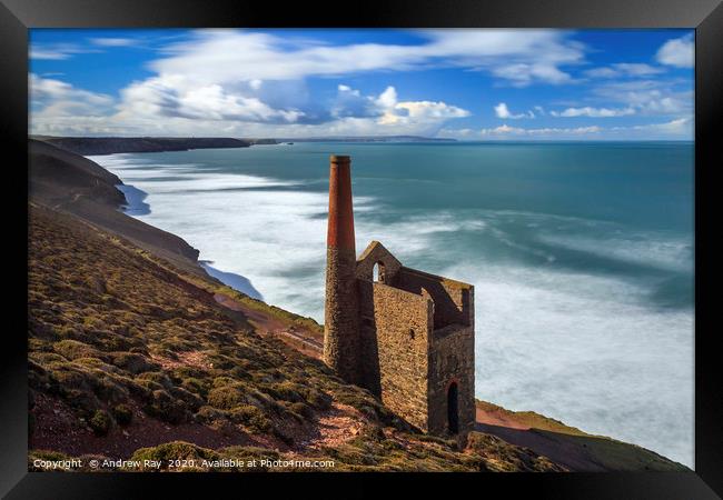 Engine house view (Wheal Coates) Framed Print by Andrew Ray