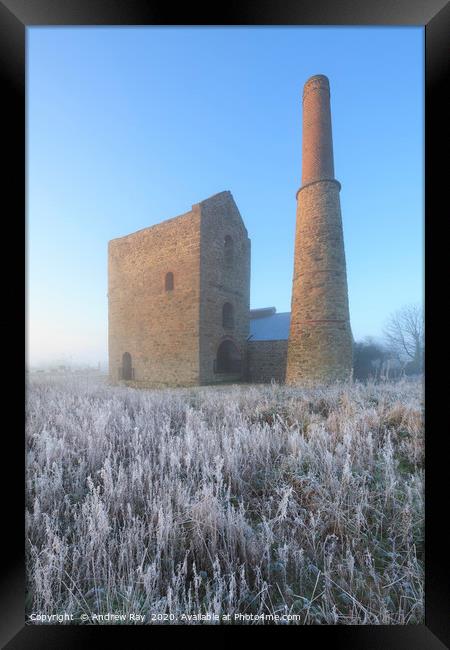 Frosty morning (Wheal Busy) Framed Print by Andrew Ray