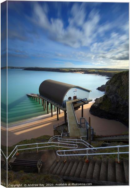 Above Padstow Lifeboat Station (Mothers Ivey's Bay Canvas Print by Andrew Ray