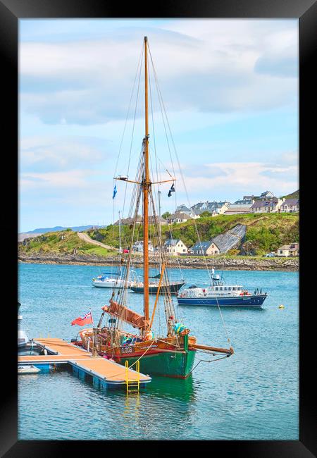 Sailind ship EDA FRANDSEN, Mallaig Framed Print by Hugh McKean