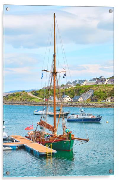 Sailind ship EDA FRANDSEN, Mallaig Acrylic by Hugh McKean