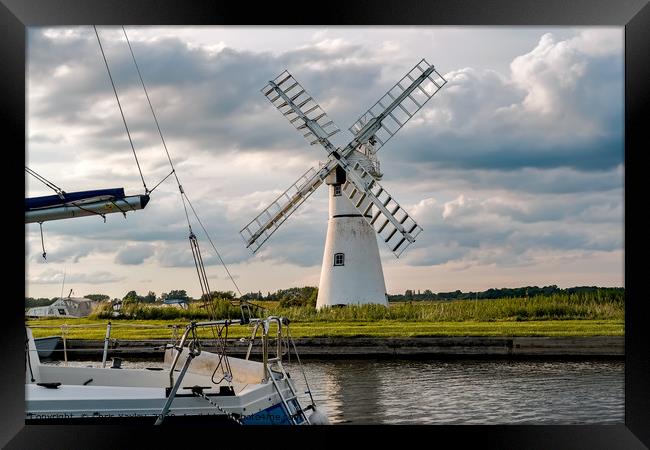 Thurne Mill at Thurne Mouth in the Norfolk Broads Framed Print by Chris Yaxley