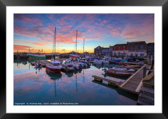 Padstow Harbour at sunrise Framed Mounted Print by Andrew Ray