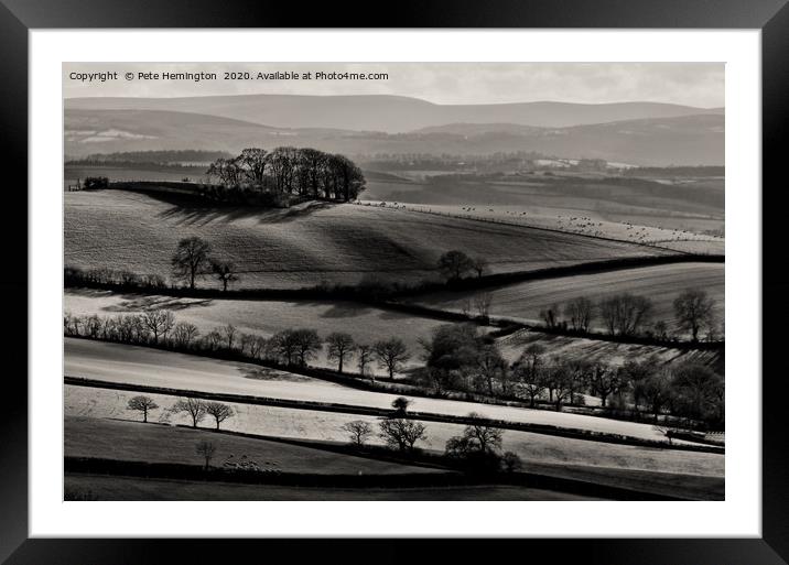 Light on rolling hills in Mid Devon Framed Mounted Print by Pete Hemington