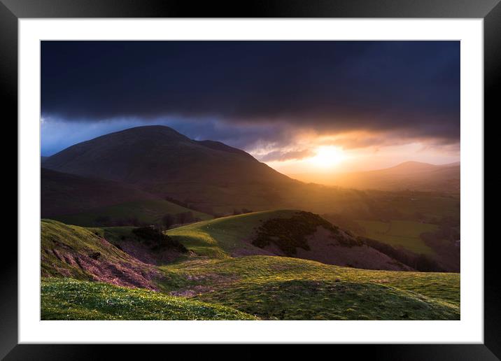 Blencathra sunrise from Latrigg, Lake District Framed Mounted Print by John Finney