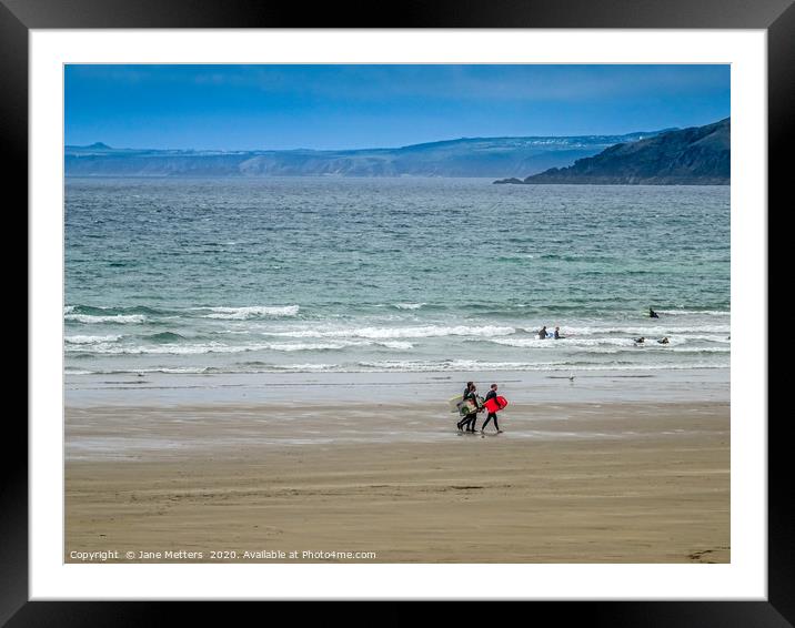 Newgale Beach  Framed Mounted Print by Jane Metters
