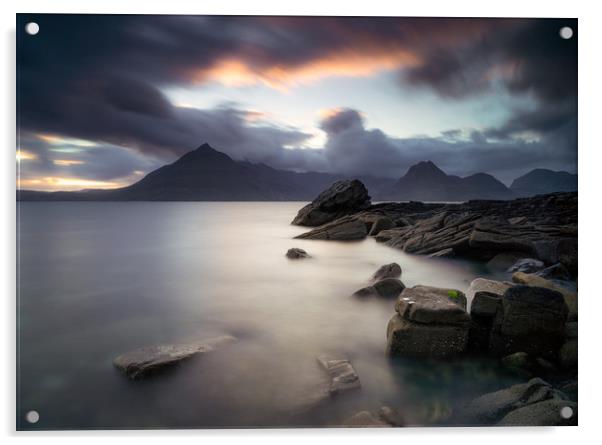 Elgol sunset Acrylic by Kevin Ainslie