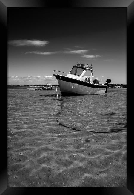 White boat on sand Framed Print by youri Mahieu