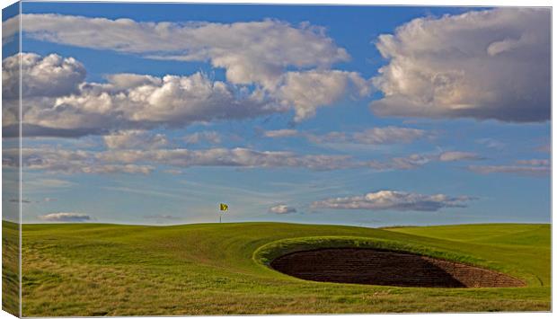 Golf bunker Porthcawl Canvas Print by Jenny Hibbert