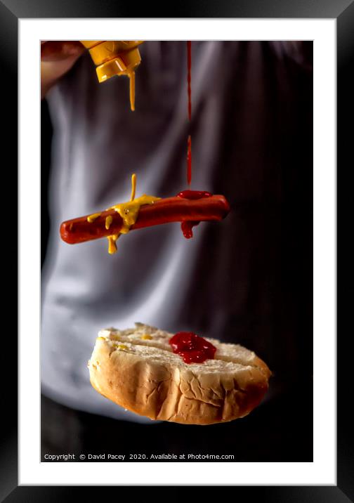 Hot Dog Framed Mounted Print by David Pacey
