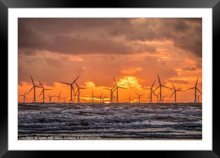 Sunset from Walney Island on the Cumbrian Coast. Framed Mounted Print by Simon Hall