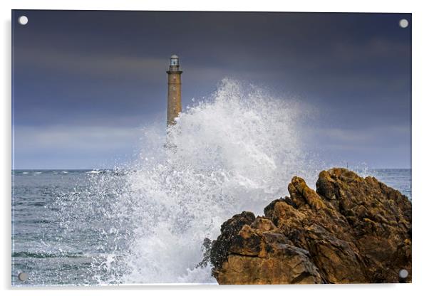 Crashing Wave and Lighthouse Acrylic by Arterra 