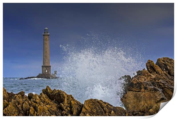 Lighthouse at Cap de La Hague Print by Arterra 