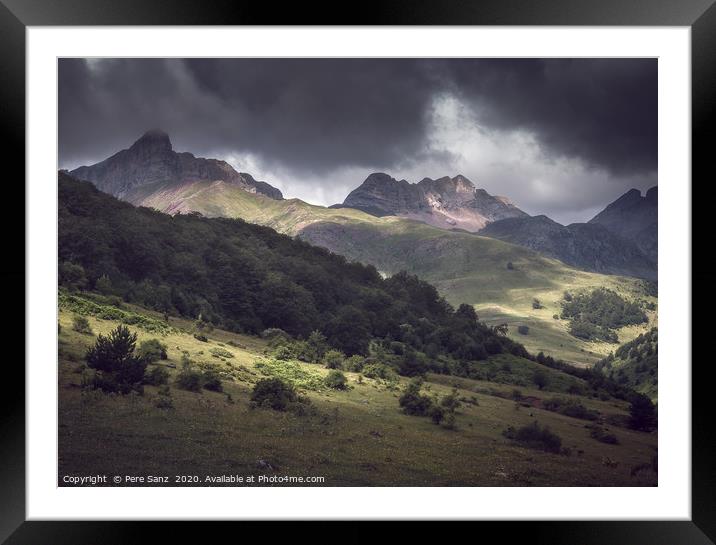Pyrenees mountains, dramatic moody landscape  Framed Mounted Print by Pere Sanz