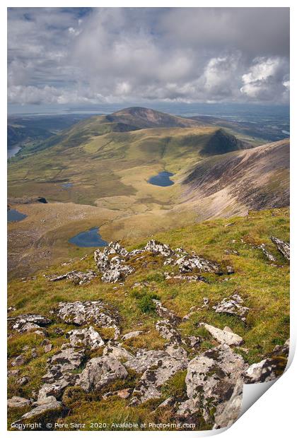 Beautifull View from Snowdon Summit in Snowdonia,  Print by Pere Sanz