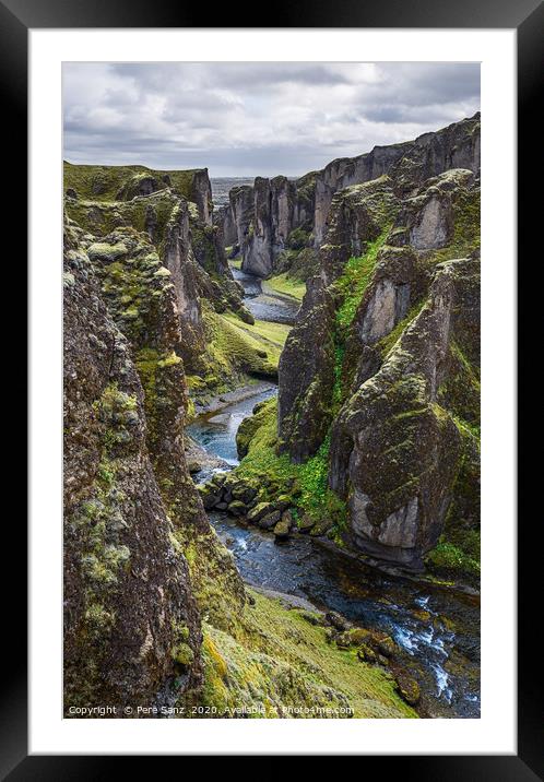 Fjadrargljufur Canyon in Iceland Framed Mounted Print by Pere Sanz