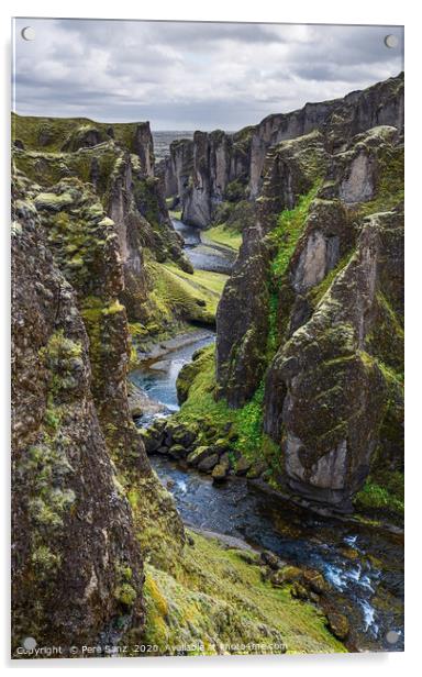 Fjadrargljufur Canyon in Iceland Acrylic by Pere Sanz
