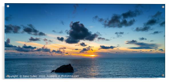 Sunset from Pentire Headland Acrylic by Dave Cullen