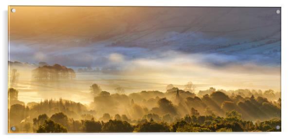 Edale sunrise, Peak District, Derbyshire, England. Acrylic by John Finney