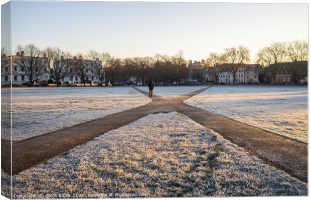 Richmond green on frosty morning Canvas Print by Chris Rabe