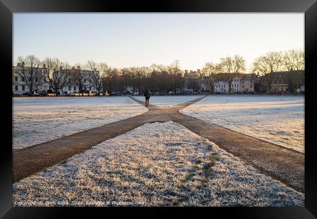Richmond green on frosty morning Framed Print by Chris Rabe
