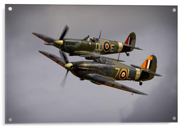 Spitfire and Hurricane Acrylic by J Biggadike