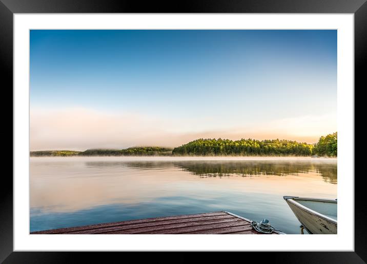  Summer Awakening - Morning Mist Dockside  Framed Mounted Print by Blok Photo 