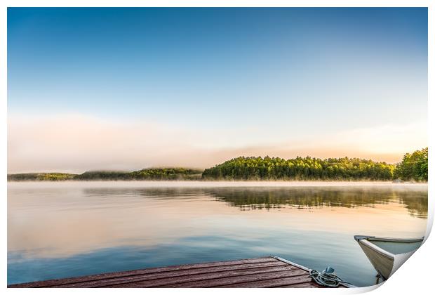  Summer Awakening - Morning Mist Dockside  Print by Blok Photo 