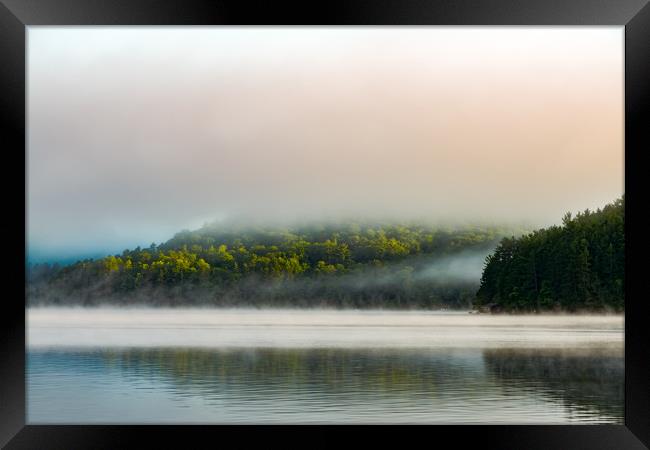 Morning Mist - Reflective Lake Framed Print by Blok Photo 