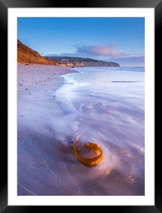 Robin Hoods Bay sunrise, Whitby, Yorkshire Framed Mounted Print by John Finney