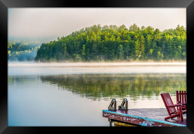  Summer Awakening - Morning Mist Dockside  III Framed Print by Blok Photo 