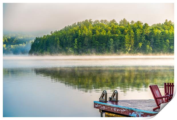  Summer Awakening - Morning Mist Dockside  III Print by Blok Photo 