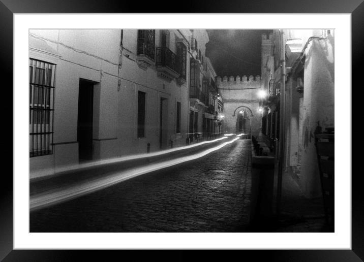 Night photography in the center of Carmona Framed Mounted Print by Jose Manuel Espigares Garc