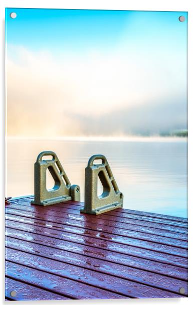 Summer Awakening - Morning Mist Dockside Acrylic by Blok Photo 