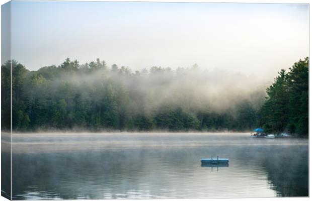  Summer Awakening - Morning Mist Dockside Canvas Print by Blok Photo 