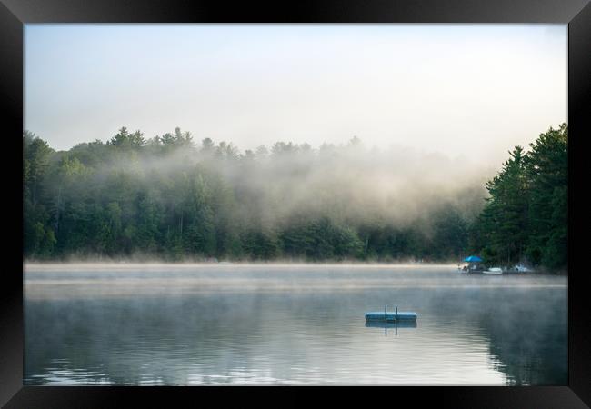  Summer Awakening - Morning Mist Dockside Framed Print by Blok Photo 