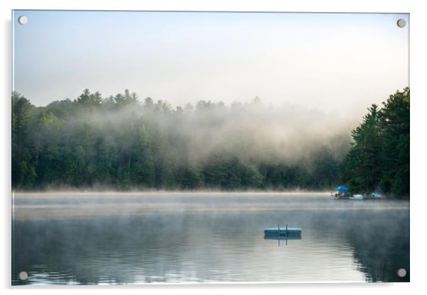  Summer Awakening - Morning Mist Dockside Acrylic by Blok Photo 