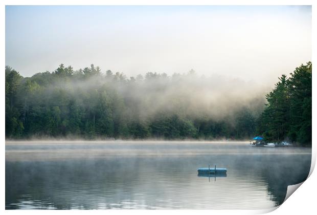  Summer Awakening - Morning Mist Dockside Print by Blok Photo 