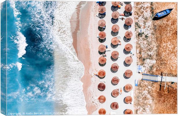 Beach Print, Aerial Ocean Print, Aerial Beach Sea Canvas Print by Radu Bercan