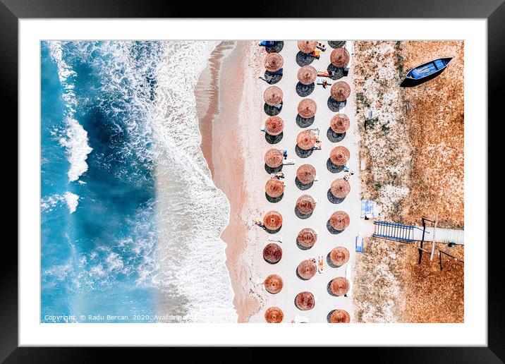 Beach Print, Aerial Ocean Print, Aerial Beach Sea Framed Mounted Print by Radu Bercan
