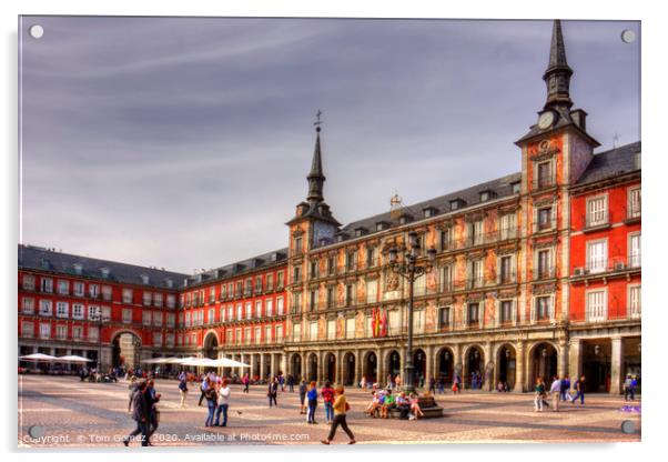 Major Square, Madrid Acrylic by Tom Gomez