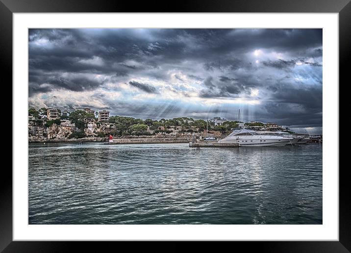 Approaching Storm Porto Cristo in Mallorca Framed Mounted Print by Dave Williams