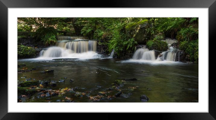 Two cascades on Rivelin River Framed Mounted Print by Jason Wells