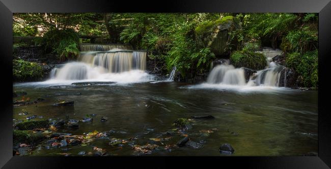Two cascades on Rivelin River Framed Print by Jason Wells
